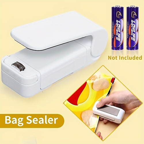 

1pc Portable Bag Heat Sealer Plastic Package Storage Bag Snack Sealer Clip Mini Sealing Machine Handy Sticker Seal For Food Snack Gadgets Without Battery