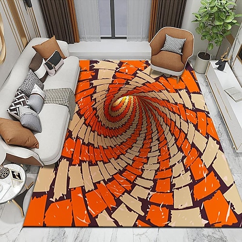 

3D Visual Vortex Living Room Area Rug Non Slip Carpet Trap Bedroom Bedside Blanket Funny Mat