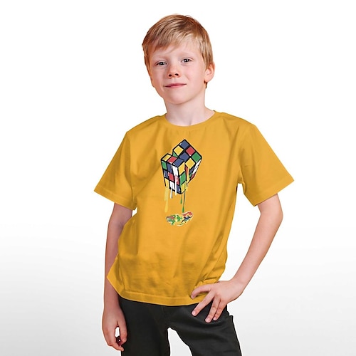 3D model Louis Vuitton cotton t-shirt in yellow for Kids T-shirt