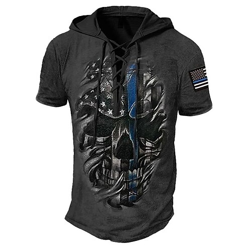 

Hombre Sudadera Con Capucha Negro Con Capucha Cráneos Estampados Acordonado Estampado Deporte Diario Festivos Impresión 3D Design Casual De Deporte Primavera verano Ropa Sudaderas con capucha