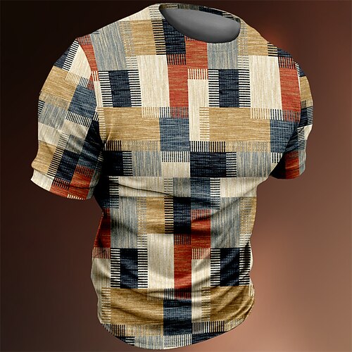 

Per uomo maglietta Magliette Color Block Girocollo Abbigliamento Stampa 3D Esterno Informale Manica corta Stampa Vintage Di tendenza Originale