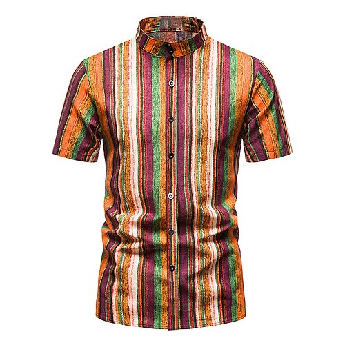 

Per uomo Camicia hawaiana Camicia estiva Maglietta informale Camicia da spiaggia Camicia floreale Bianco Giallo Rosso Arancione Nero / Rosso Maniche corte Banda Colletto Mao Per eventi Da mare