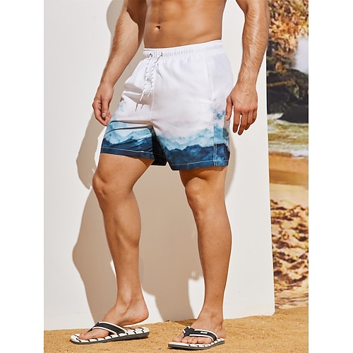 

Per uomo Boxer da surf Pantaloncini da mare Boxer da mare Pantaloncini estivi Pantaloncini da spiaggia A cordoncino Vita elastica Stampa 3D Pop art Color Block Traspirante Morbido Breve Informale