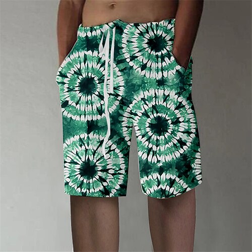 

Per uomo Pantaloncini estivi Pantaloncini da spiaggia A cordoncino Vita elastica Pop art Colorato a macchie Traspirante Morbido Breve Informale Giornaliero Per eventi Streetwear Hawaiano Rosso Blu