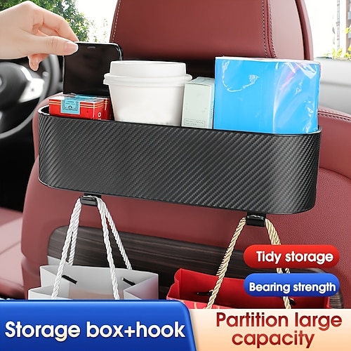 

Scatola portaoggetti per seggiolino auto 2 in 1 gancio scatola portaoggetti multifunzionale per organizer per sedile posteriore per auto scatola portaoggetti creativa per auto