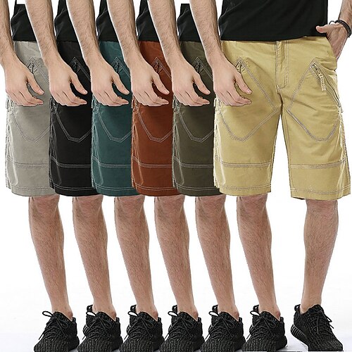 

Men's Cargo Shorts Shorts Pocket Plain Comfort Breathable Outdoor Daily Going out Fashion Streetwear ArmyGreen Black