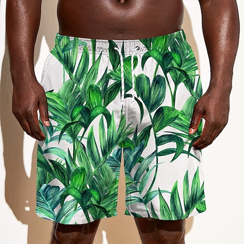 

Per uomo Boxer da surf Pantaloncini da mare Boxer da mare Pantaloncini estivi Pantaloncini da spiaggia A cordoncino con fodera in rete Vita elastica A foglia Piante Stampe astratte Asciugatura rapida