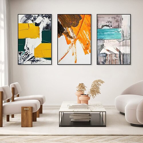 

vægkunst lærred vægkunst indrammet vægkunst enkel abstrakt vægkunst 16 x 24 sort ramme 3-delt suite egnet til stue soveværelse badeværelse spisestue køkken kontor vægindretning æstetisk vægkunst