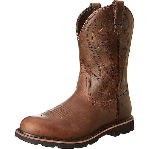 

Men's Boots Cowboy Boots Vintage Classic Outdoor PU Big tree color Brown Winter