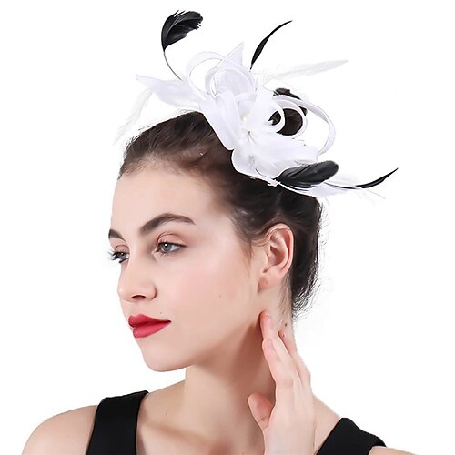 

fascinators polyester Kentucky Derby Kirke Elegant Retrorød Med Fjer Medaljon Hovedbeklædning