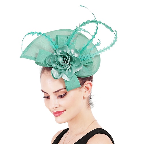 

Fascinatoren Sinamay Hochzeit Kentucky Derby Dame Retro Mit Feder Blumig Kopfschmuck Kopfbedeckung