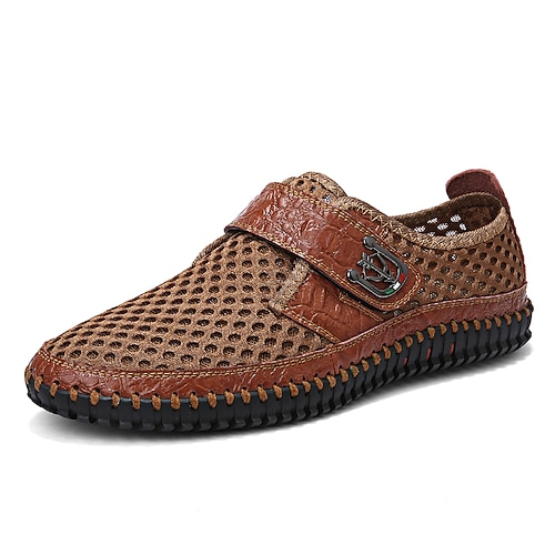 

Herre Sko Oxfordsko Kontor / Bedrift Penny Loafers Afslappet Daglig Gang Elastisk stof Åndbart Sort Blå Brun Sommer Forår