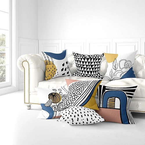 

Funda de almohada impermeable al aire libre con estampado geométrico simple terraza sofá cojín decoración de jardín