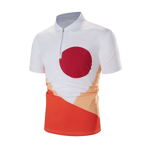

Per uomo POLO Camicia da golf Golf Informale Per eventi Bavero Chiusura lampo quarto Manica corta Di tendenza Essenziale Pop art Fantasia geometrica Chiusura lampo quarto Estate Standard Bianco POLO