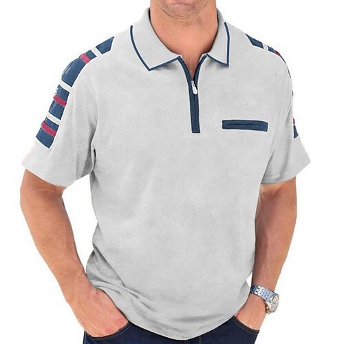 

Per uomo POLO Polo con zip Camicia da golf Golf Stampe astratte Geometria Collo ripiegabile Grigio Esterno Strada Maniche corte Cerniera Stampa Abbigliamento Di tendenza Originale Informale