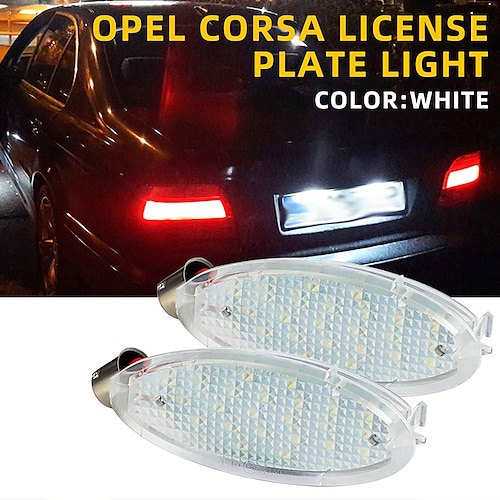 

2 peças luzes de placa de carro led branco número para opel placa de luz canbus