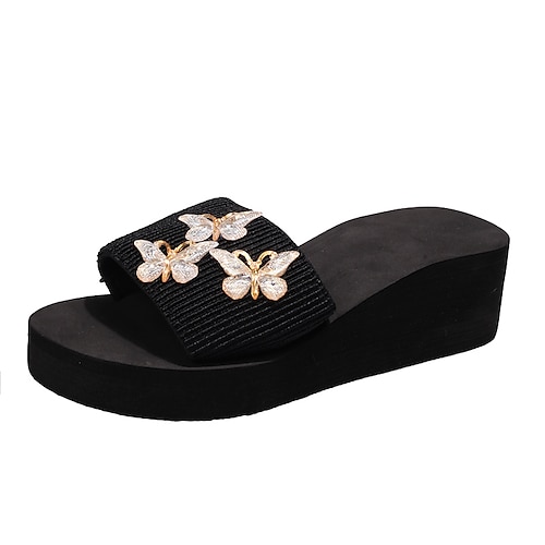 

Per donna Pantofole Taglie forti Pantofole da interno Giornaliero Cristalli Zeppa Punta aperta minimalismo Scamosciato Mocassino Tinta unica Rosa Verde Beige