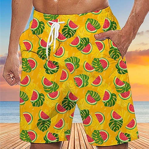 

Per uomo Boxer da surf Pantaloncini da mare Boxer da mare A cordoncino con fodera in rete Vita elastica Frutta Stampe astratte Asciugatura rapida Breve Informale Giornaliero Per eventi Hawaiano Boho