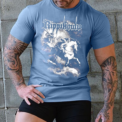 

Per uomo Plus Size Grande Alto maglietta Magliette Girocollo Blu Verde Grigio Maniche corte Esterno Per uscire Stampa Alfabetico Stampe astratte Abbigliamento Misto cotone Streetwear Moda Informale