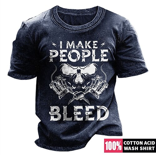 

Herre T-shirt Grafiske T-shirts 100% bomuldssyre-vaskeskjorte Grafisk bogstavtryk Rund hals Varm Stempling Dagligdagstøj Ferierejse Kortærmet Trykt mønster Tøj 100 % bomuld Designer Årgang Afslappet