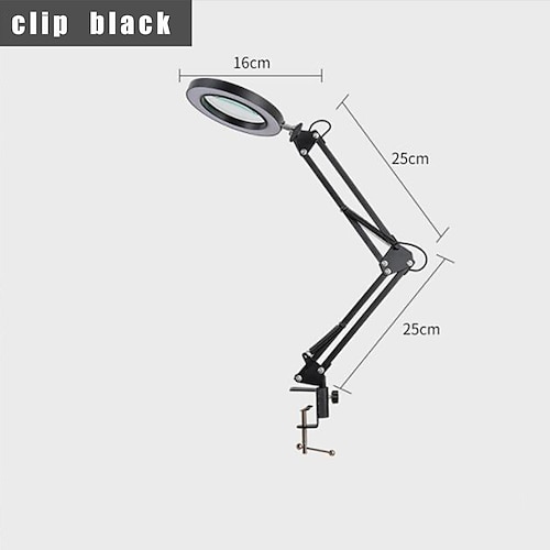 LED Magnifier Desk Lamp 8x Magnifying Glass with Light Swing Arm