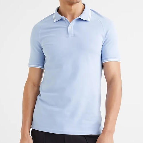 

Per uomo POLO Camicia da golf Golf Strada Informale Collo a polo a costine Manica corta Di tendenza Essenziale Tinta unica Liscio Pulsante Tasche Estate Standard Rosso fuoco Blu cielo chiaro Nero