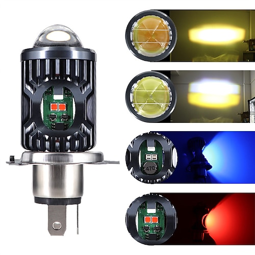 

otolampara 4 farver p15d led moto h6 ba20d p15d led moto motorcykel forlygte pærer linse gul blå rød hi lo lampe motorcykel forlygte lampe