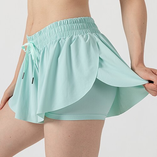 

Per donna Pantaloncini da corsa Pantaloncini da palestra A cordoncino 2 in 1 Pantaloni Sportivo Athleisure Traspirante Traspirazione umidità Morbido Fitness Allenamento in palestra Pallacanestro