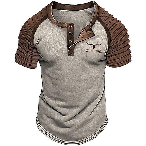 

Per uomo Camicia Henley Maglietta Raglan Stampe astratte Henley Abbigliamento Esterno Giornaliero Manica corta Collage Plissettato Di tendenza Originale Informale