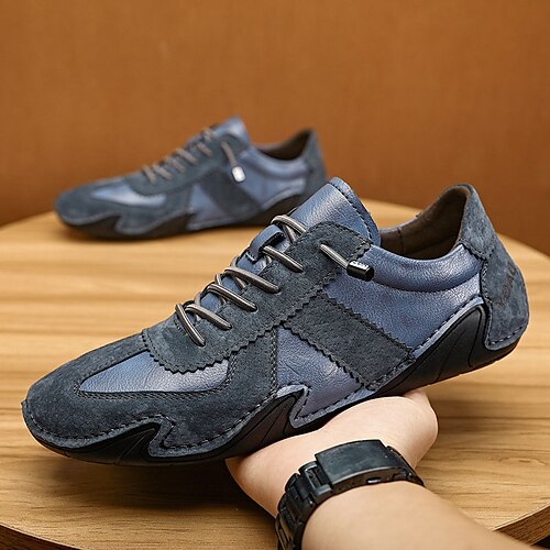 

Homens Oxfords Mocassim Sapatos Confortáveis Casual Diário Pele Respirável Preto Branco Azul Verão Primavera