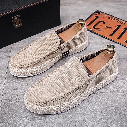 

Hombre Zapatos de taco bajo y Slip-On Zapatos Confort Casual Exterior Diario Cuero Sintético Transpirable Color crema Negro Gris Verano Primavera