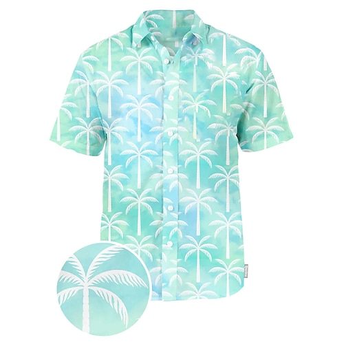 

Homens Camisa Social Camisa havaiana Coqueiro Estampas Abstratas Aberto para a Lateral Branco Azul Rua Casual Manga Curta Botão para baixo Imprimir Roupa Vintage Moda Roupa de rua Designer