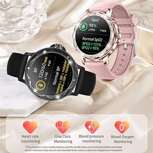 

CF12 Montre intelligente 1.2 pouce Smartwatch Montre Connectée Bluetooth Podomètre Rappel d'Appel Moniteur de Sommeil Compatible avec Android iOS Femme Imperméable Longue Veille Rappel de Message IP