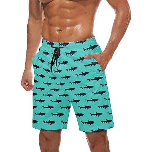 

Per uomo Boxer da surf Pantaloncini da mare Boxer da mare A cordoncino con fodera in rete Vita elastica Animali Squalo Stampe astratte Asciugatura rapida Breve Informale Giornaliero Per eventi