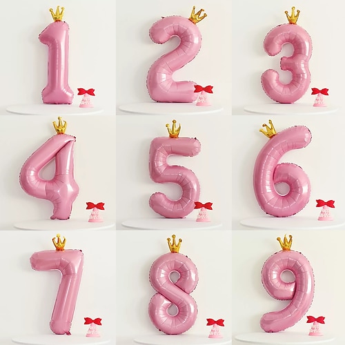 

1pc 40 pouces rose bonbon couronne ballon numéro une pièce