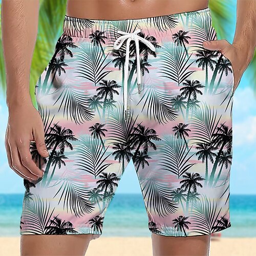 

Herre Surf shorts Badeshorts Sommer shorts Strandshorts Snørelukning med mesh-for Elastisk Talje Kokos palme Planter Grafiske tryk Hurtigtørrende Korte Afslappet Daglig Ferie Boheme Hawaiiansk Gul Blå