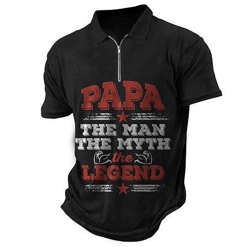 

Herre Zip Polo POLO Trøje Golftrøje Bogstaver Grafiske tryk Fars dag Aftæpning Rød Grøn udendørs Gade Kort Ærme Lynlås Trykt mønster Tøj Mode Designer Afslappet Åndbart