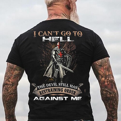 

Herre T-shirt T-Shirts Grafisk Tempelridderne Rund hals Tøj 3D-udskrivning udendørs Afslappet Kortærmet Trykt mønster Mode Designer Årgang