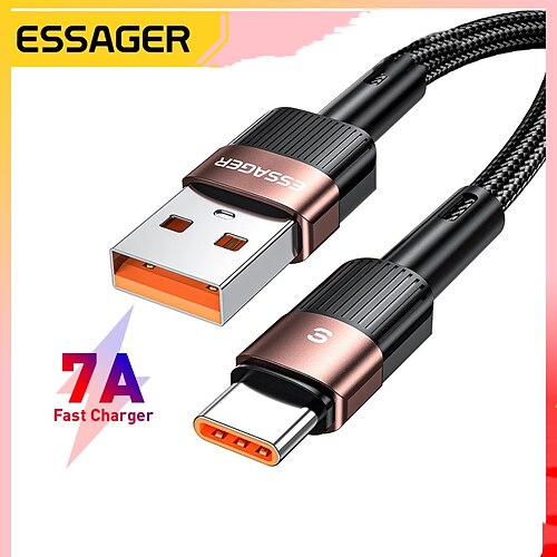 

essager 7a usb typ c kabel für realme huawei p30 pro 66w schnellladekabel usb-c ladegerät datenkabel für samsung oneplus poco f3