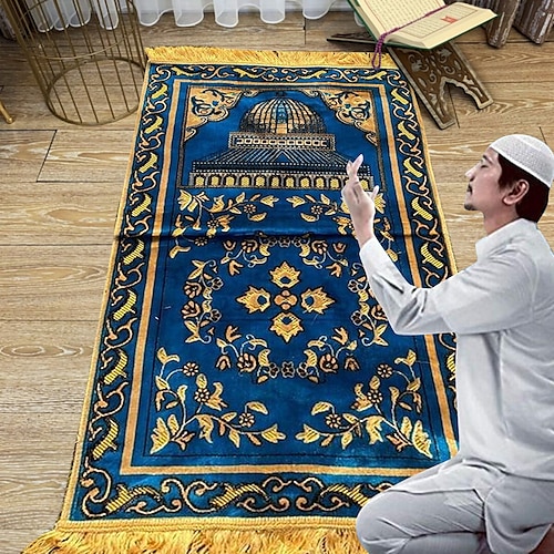 

muslimsk bønnematte tilbedelsesteppe jacquard skjærende fløyelsteppe tilbedelse filt bønneteppe høyverdig etnisk stil
