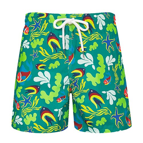 

Herre Surfeshorts Badeshorts Sommershorts Strandshorts Snorer med mesh fôr Elastisk midje Grafiske trykk Fisk Hurtigtørkende Kort Avslappet Daglig Ferie Bohem Hawaiisk Lilla Grønn Mikroelastisk