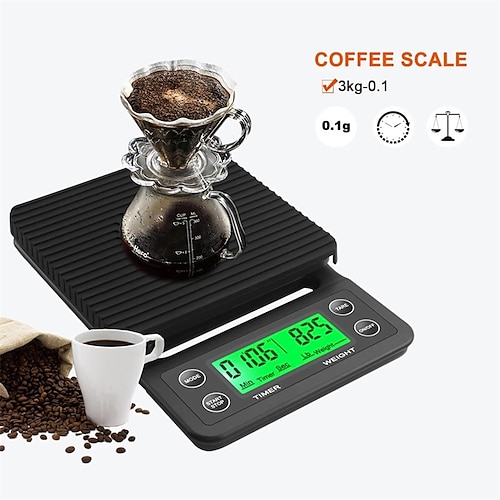 

Balanza de café digital Balanza electrónica de cocina digital 0.001-3kg ± 0,1 g Visualización LCD alta precisión Vida hogareña Cocina diaria