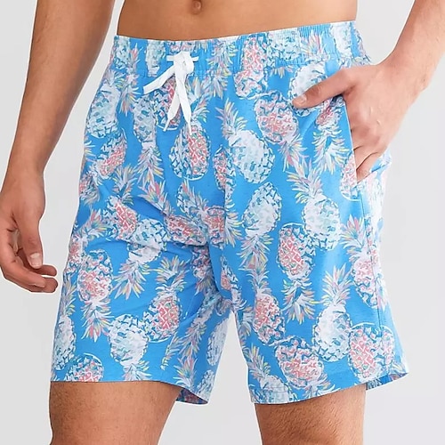 

Herre Surfeshorts Badeshorts Snorer med mesh fôr Elastisk midje Ananas Planter Grafiske trykk Hurtigtørkende Kort Avslappet Daglig Ferie Hawaiisk Bohem Blå Oransje Mikroelastisk