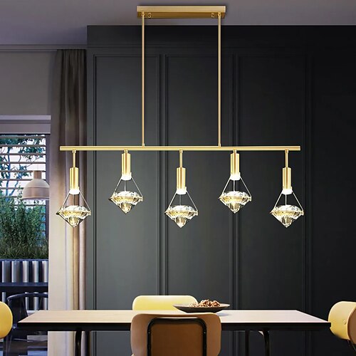 

led pendel krystall hengelys 3/5 hoder 85/100cm taklamper retro glass lysekrone innfelt lysekrone lys unik lysekrone for spisestue soverom varm hvit