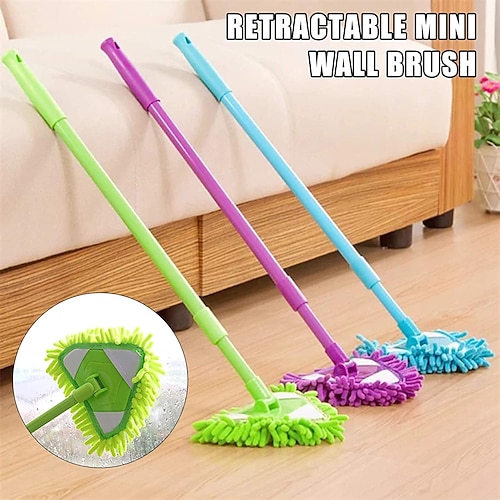 

180 Degree Rotating Triangle Retractable Mop, Home Bathroom Kitchen Ceiling Tile Floor Wall Mops for Floor Cleaning