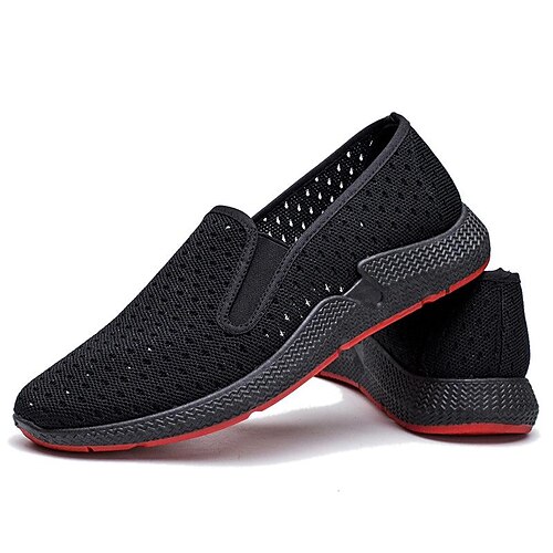 

Men's Loafers Slip-Ons Comfort Shoes Casual Outdoor Daily Faux Leather Breathable Black Summer Spring