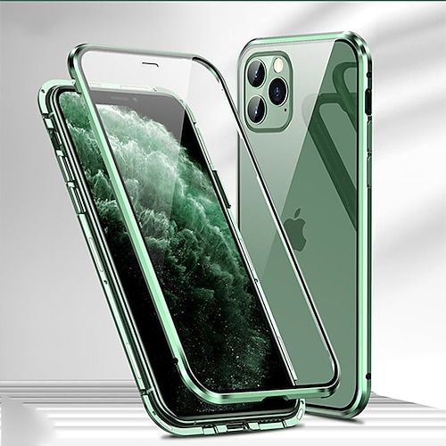 

Phone Case For Apple Magnetic Adsorption iPhone 14 Pro Max 13 12 11 Pro Max Mini X XR XS 8 7 Plus Full Body Protective Double Sided Camera Lens Protector Solid Colored Tempered Glass Metal