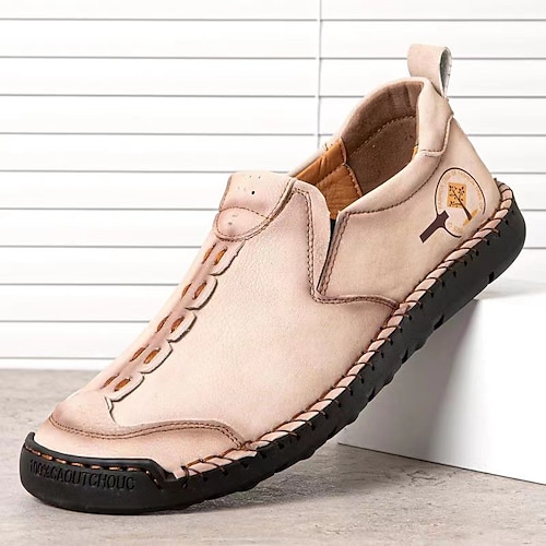 

Homme Mocassins et Slip On Chaussures de confort Décontractées Extérieur du quotidien Microfibre Respirable Noir Kaki Beige Eté