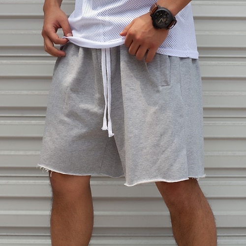 

Homens Shorts de moletom Calção Com Cordão Tecido Conforto Respirável Ao ar livre Diário Para Noite Moda Casual Preto Café