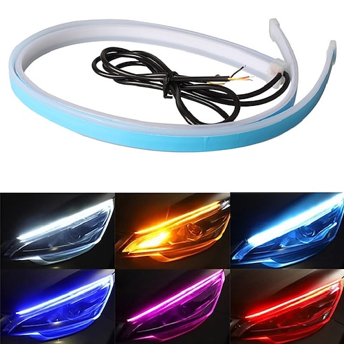 

otolampara cool violet rose couleur voiture led drl feux diurnes bande étanche 30cm 45cm 60cm flexible tube souple guide phare led bande lumières